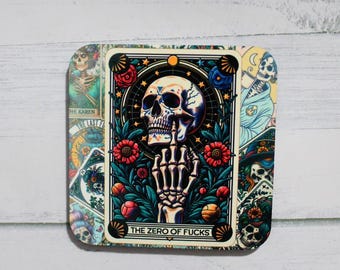 Zero F*cks Given Tarot Magnet: Adult Humor Fridge Decor