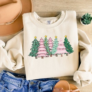 Pink Christmas trees sublimation design, Pink Christmas PNG, Digital download, Christmas PNG, Pink Christmas clipart,