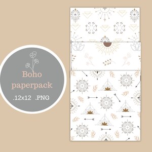 Boho tan themed celestial paper pack, Neutrals, Boho backgrounds, Digital papers, Patterns, Trending, Commercial use, Instant, PNG, Boho,