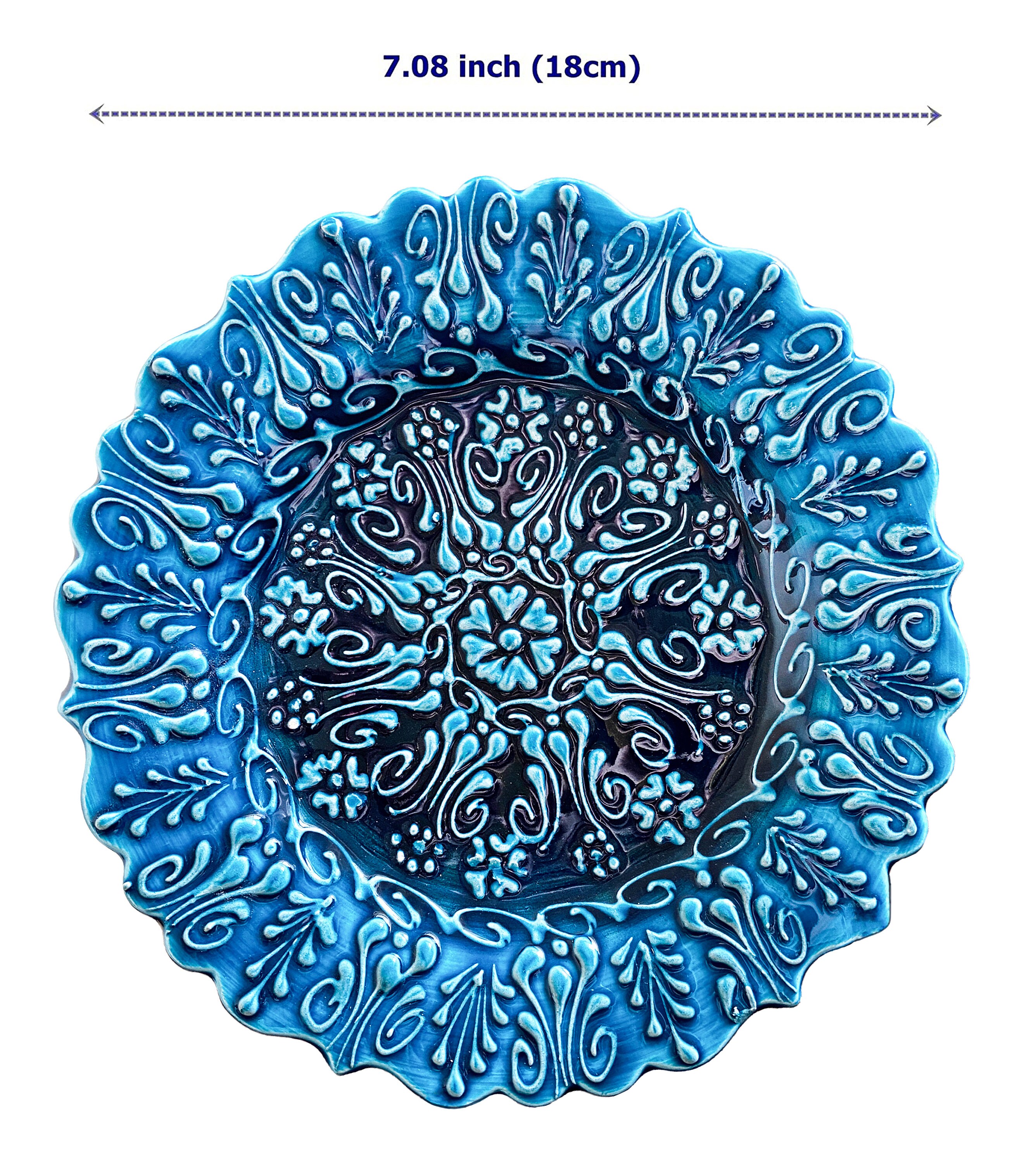Handmade Decorative Plates for Display, Wall Hanging Decor, Embossed
