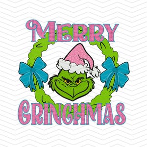 Merry grinchmas png/ grinch png/ pink