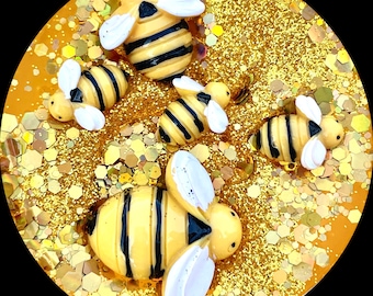 Honey Bee Tree Clear Yellow Slime With 6 Inch Honey Pot Dipper ~ Bumble Bee Tree Slime ~ ASMR ~ Popular Slime