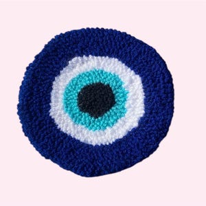 Handmade Evil Eye Coaster * Mug Rug * Home Decor