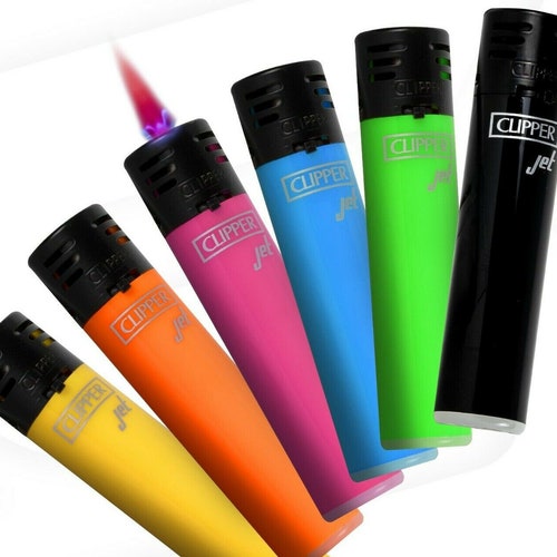 6 Clipper Refillable Lighters Jet Flame Shiny Solid Designed Etsy