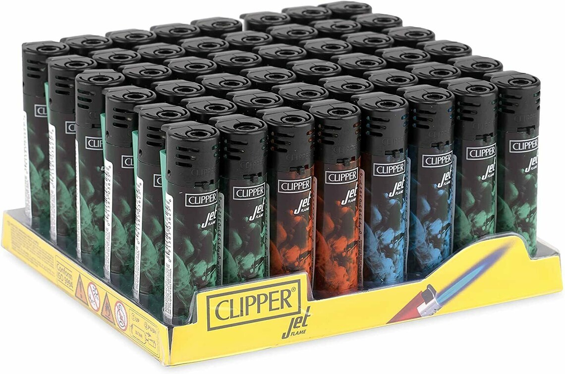 Clipper Refillable Lighters Display 48ct Jet Flame Etsy