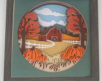 Red Barn Fall Scene