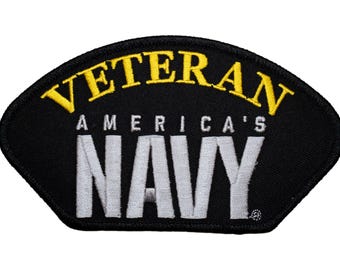 United States Veteran America's Navy Wearable Iron On Patch 3 x 5 Inches