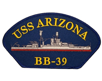 United States Ship USS Arizona BB-39 Wearable Iron On Patch 3 x 5 Inches