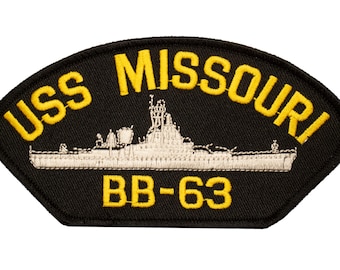 United States Ship USS Missouri BB-63 Wearable Iron On Patch 3 x 5 Inches