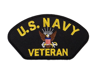 United States Navy Veteran Eagle Logo Black Patch