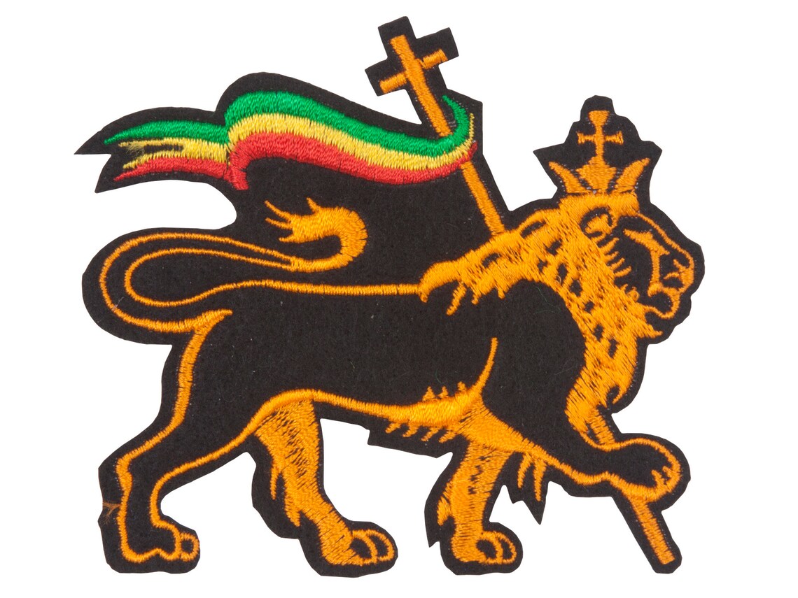 Aufnäher The Lion Of Judah – Gestickter Patch Mit Bügelbeschichtung, Rastafari-Motiv