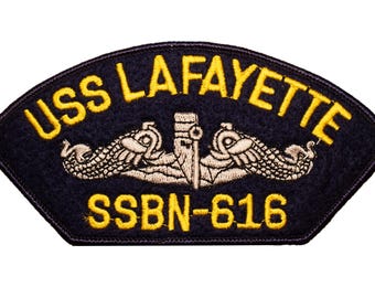 United States Ship USS Lafayette SSBN-616 Wearable Iron On Patch 3 x 5 Inches
