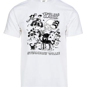 Camiseta de hombre Steamboat Willie: camiseta clásica atemporal de dibujos animados