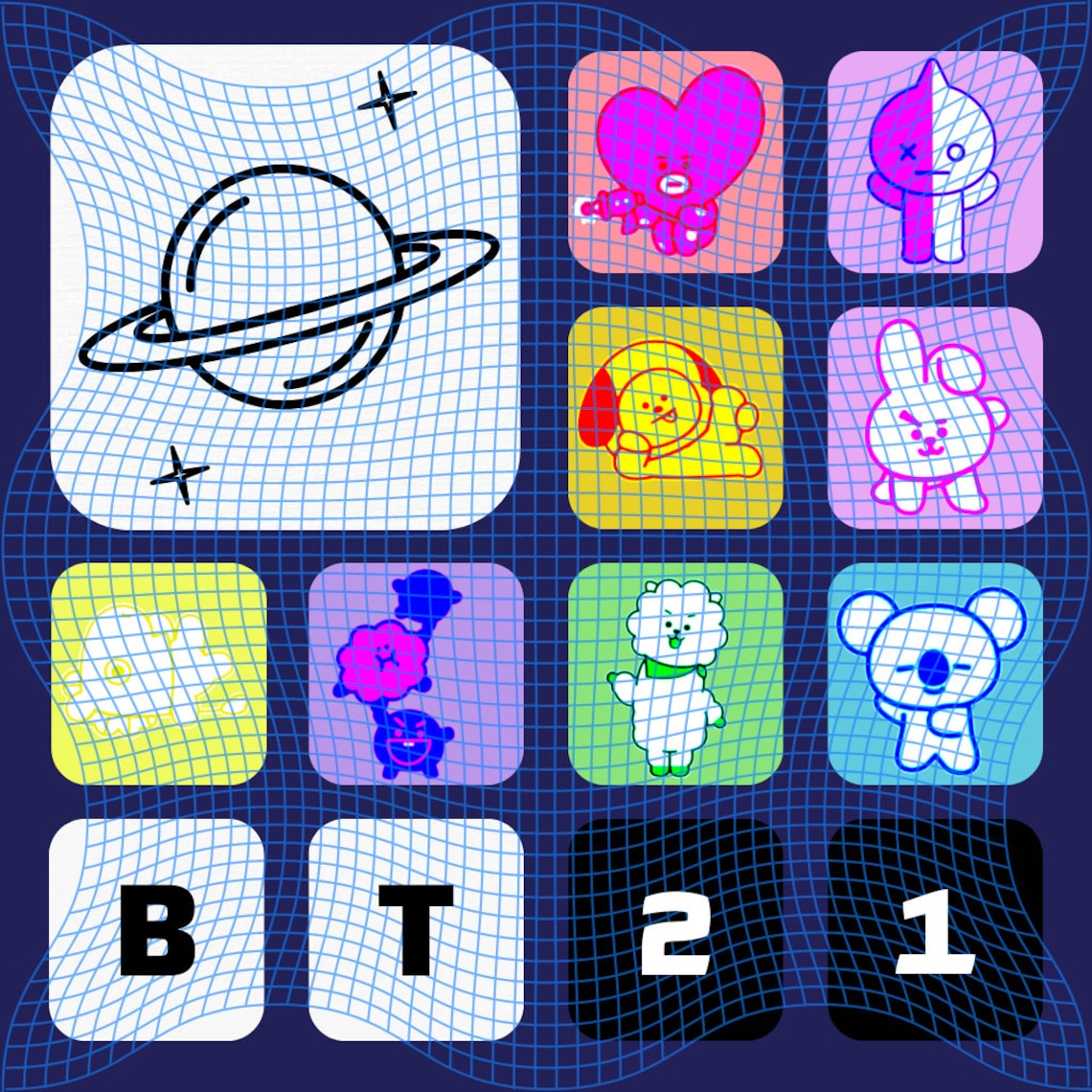 BT21 Icon Pack BT21 Wallpaper Pack 13 Icons IOS 8 - Etsy New Zealand