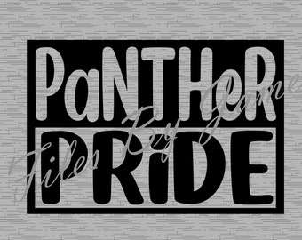 Panther Pride Mascot School Shirt Design SVG File Design Back To School Designs For Boy Girl SVG Cut File Cricut Silhouette Go Panthers