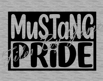 Mustang Pride Mascot School Shirt Design SVG File Design Back To School Designs For Boy Girl SVG Cut File Cricut Silhouette Go Mustangs