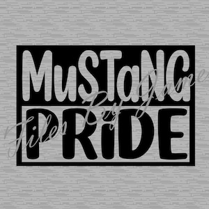 Mustang Pride Mascot School Shirt Design SVG File Design Back To School Designs For Boy Girl SVG Cut File Cricut Silhouette Go Mustangs