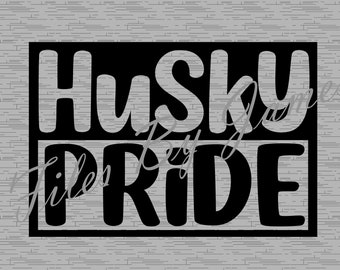 Husky Pride Mascot School Shirt Design SVG File Design Back To School Designs For Boy Girl SVG Cut File Cricut Silhouette Go Huskies
