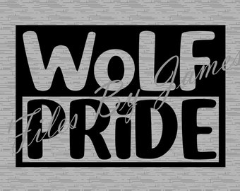Wolf Pride Mascot School Shirt Design SVG File Design Back To School Designs Boy Girl SVG Cut File Cricut Silhouette Go Wolves Mascot Team