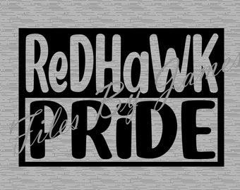 Redhawk Pride Mascot School Shirt Design SVG File Design Back To School Designs Boy Girl SVG Cut File Cricut Silhouette Go Redhawks Team