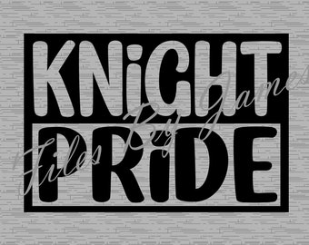 Knight Pride Mascota Diseño de camisa escolar Diseño de archivo SVG Diseño de regreso a la escuela Niño Niña SVG Archivo de corte Cricut Silhouette Go Knights Team