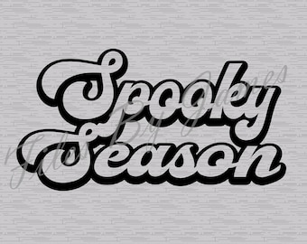 Retro Spooky Season SVG Halloween Shirt SVG File Retro Letters Design Cricut Silhouette Cutting File For Vinyl Make Shirts Signs Decals