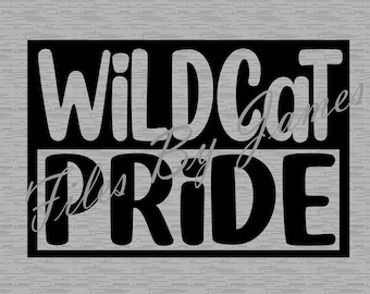 Wildcat Pride Mascot School Shirt Design SVG File Design Back To School Designs For Boy Girl SVG Cut File Cricut Silhouette Go Wildcats