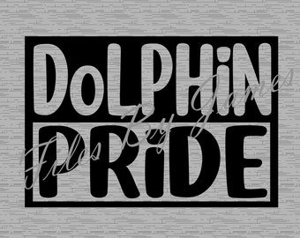 Dolphin Pride Mascot School Shirt Design SVG File Design Back To School Designs For Boy Girl SVG Cut File Cricut Silhouette Go Dolphins