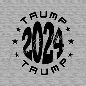Trump 2024 USA MAGA President Election Stars Circle SVG File Design Cricut Silhouette Cutting File For Vinyl To Make Shirts Signs Decal
