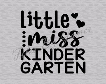 Lilla Fröken Ms Dagis T-shirt Design Dagis SVG Elementary Barn Tillbaka Till Skolan Designs För Liten Flicka Cut-fil Cricut Silhouette