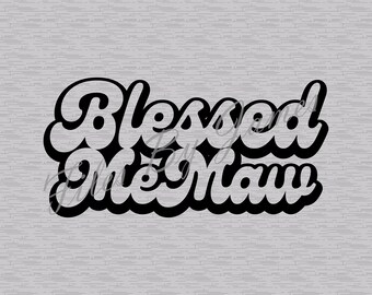 Blessed Memaw Thanksgiving Shirt Design Retro Shirt SVG File Design Cricut Silhouette Cutting File Pregnancy Announcement Shirt Gift Idea