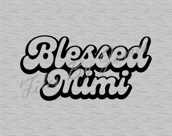 Blessed Mimi Thanksgiving Shirt Design Retro Shirt SVG Design Cricut Silhouette Cutting File Pregnancy Announcement Mimi Shirt Gift Idea
