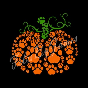 Halloween herfst pompoen Paw Print SVG-bestand Jack O Lantern Design Cricut silhouet broer snijden bestand voor vinyl om shirts tekenen stickers te maken
