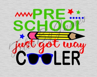Preschool net kreeg veel cooler SVG Design Prek Pre-K Preshcool Kid Terug naar school ontwerpen voor shirts jongen meisje SVG cut file Cricut silhouet