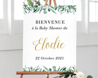 Affiche Bienvenue à la Baby Shower Personnalisée Affiche à Télécharger, Décoration pour Fête de Baby Shower Poster en Format PDF