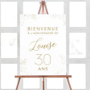 Welcome Personalized Birthday in Watercolor, Poster in PDF Format, Birthday Decoration