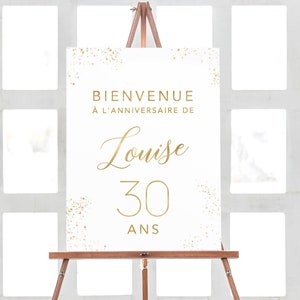 Bienvenue Anniversaire Personnalisé en Aquarelle, Affiche en Format PDF, Décoration Anniversaire image 1