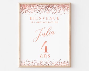 Affiche Bienvenue à l'anniversaire Personnalisée à Imprimer, Décoration Fête d'Anniversaire en Format PDF