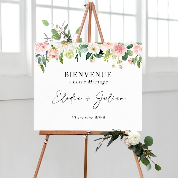 Affiche Bienvenue au Mariage Décoration en Format PDFPersonnalisée