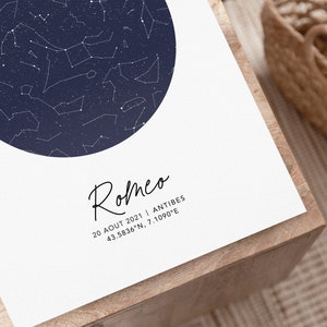 Personalized Sky Map in PDF Format, Personalized Star Poster, Birth Constellation, Room Decoration Poster