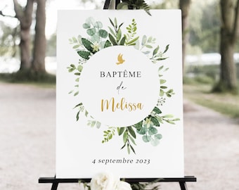 Affiche Bienvenue au Baptême Personnalisée en Format PDF, Affiche Baptême Numérique