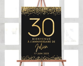 Bienvenue Anniversaire Personnalisé, Affiche Décoration Anniversaire Affiche en Format PDF