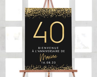 Bienvenue Anniversaire Personnalisé, Affiche Décoration Anniversaire en Format PDF