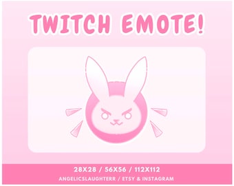dva overwatch twitch emote twitch Kanal Punkte YouTube emote kawaii pink pastel d.va emotes Kawaii Hase Discord Sticker digital