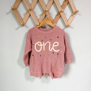 Custom Baby and Toddler Sweater Romper | Embroidered Sweater for Baby | Name Sweater | Embroidered Sweater | Birthday outfit | Baby Gift