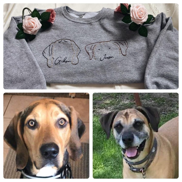 Dog Ear Outline Sweatshirt Etsy