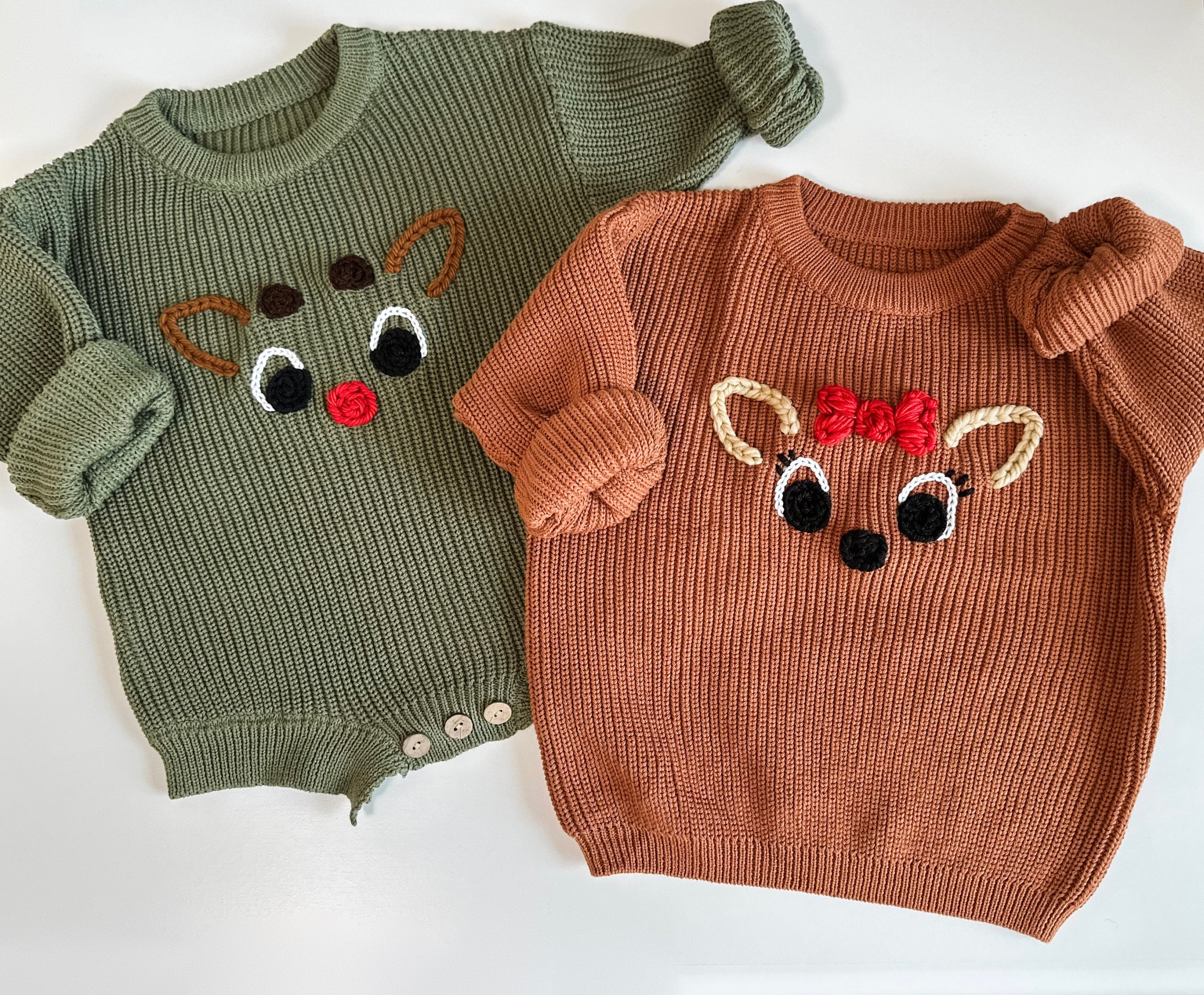 Baby reindeer sweater clearance