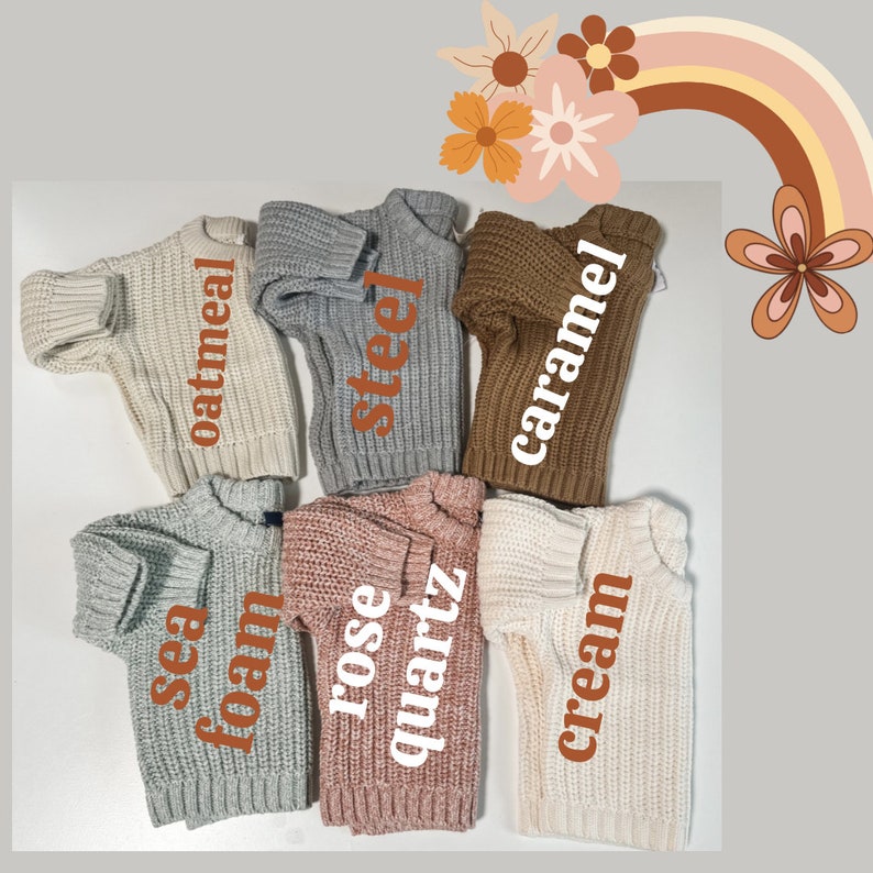 Suéter recién nacido / suéter 0-3M / suéter bebé / suéter bordado / suéter nombre / anuncio de nombre imagen 3