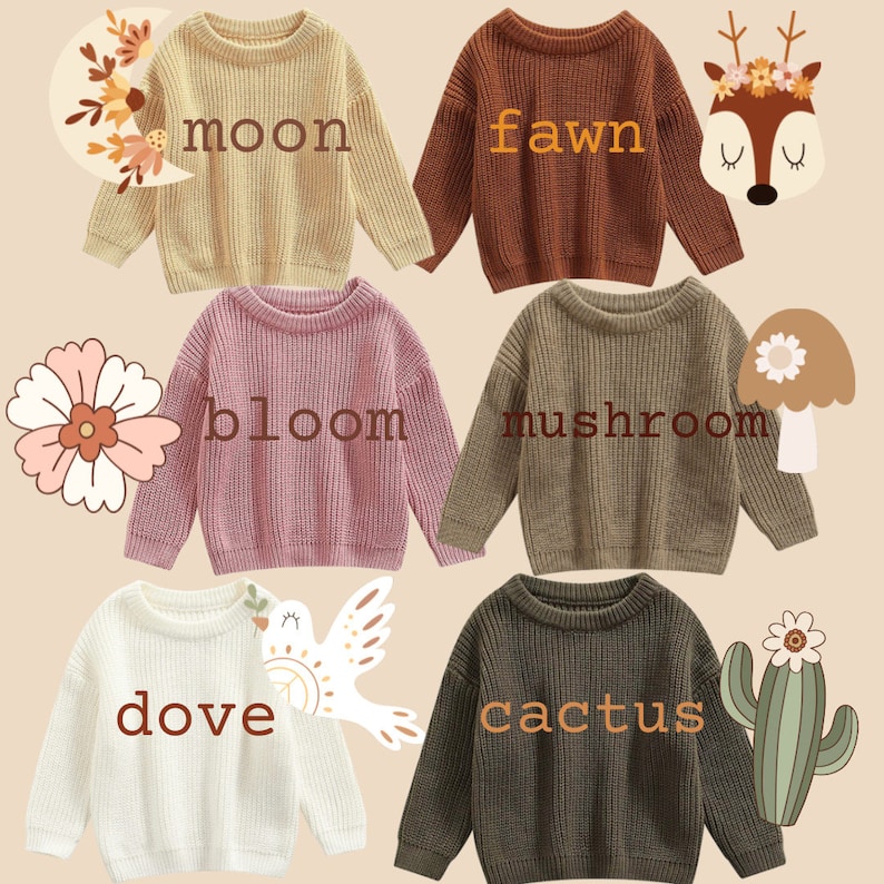 Custom Baby and Toddler Sweater Fall Sweater Embroidered Sweater for Baby Name Sweater Embroidered Sweatshirt Baby Gift image 5