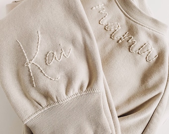 Custom embroidered sweatshirt | mama sweatshirt | hand stitched sweatshirt | personalized gift | gift for mom